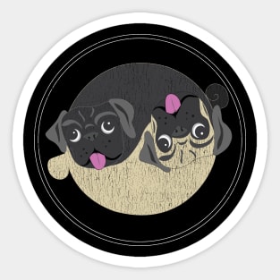 Yin Yang Pug Lover Zen Shirt Sticker